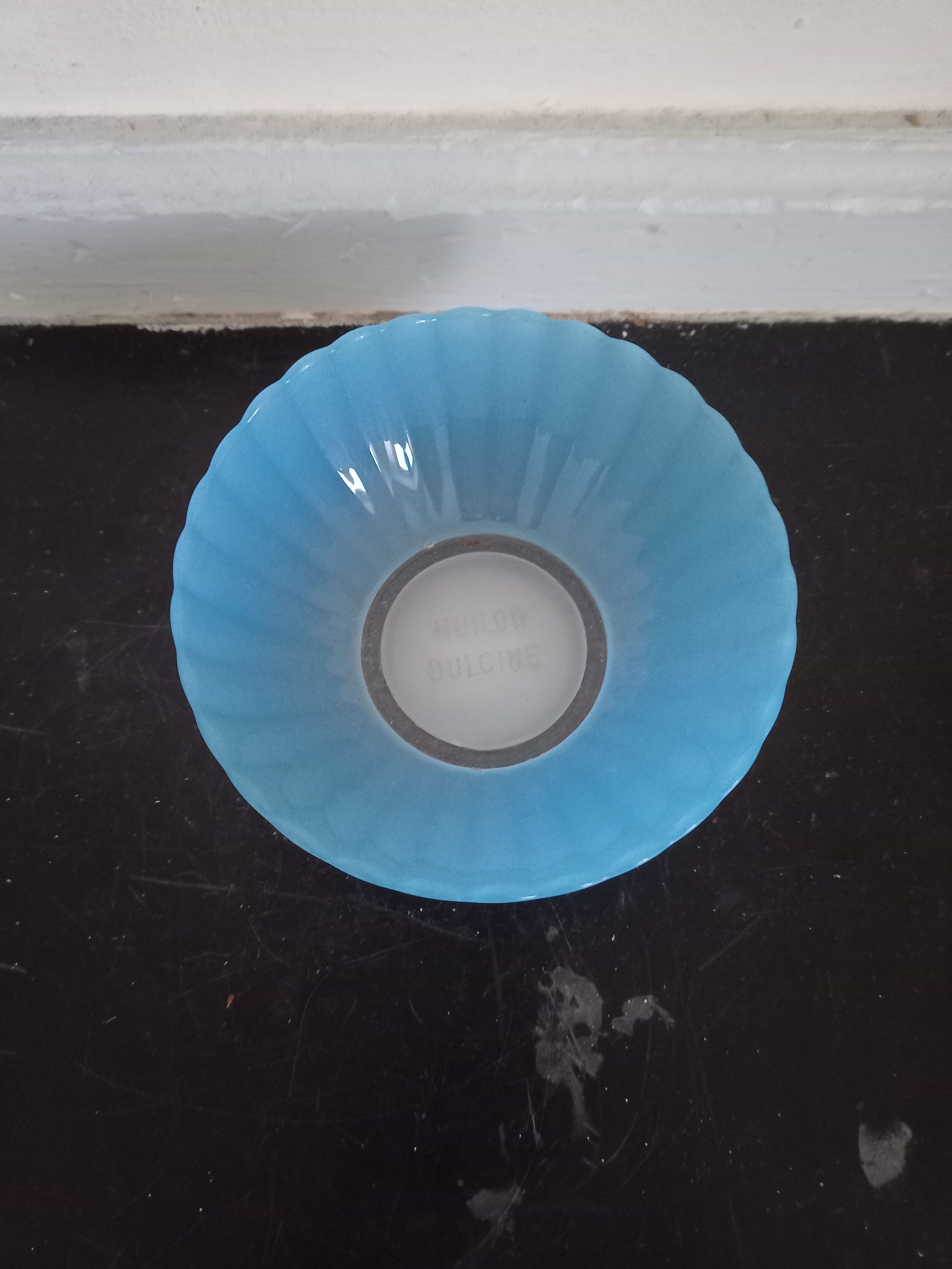 Bol en verre Huilor Dulcine bleu coupelle