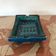 Full color blue enamelled stoneware ashtray