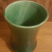 Vintage green ceramic vase 50s Belgium