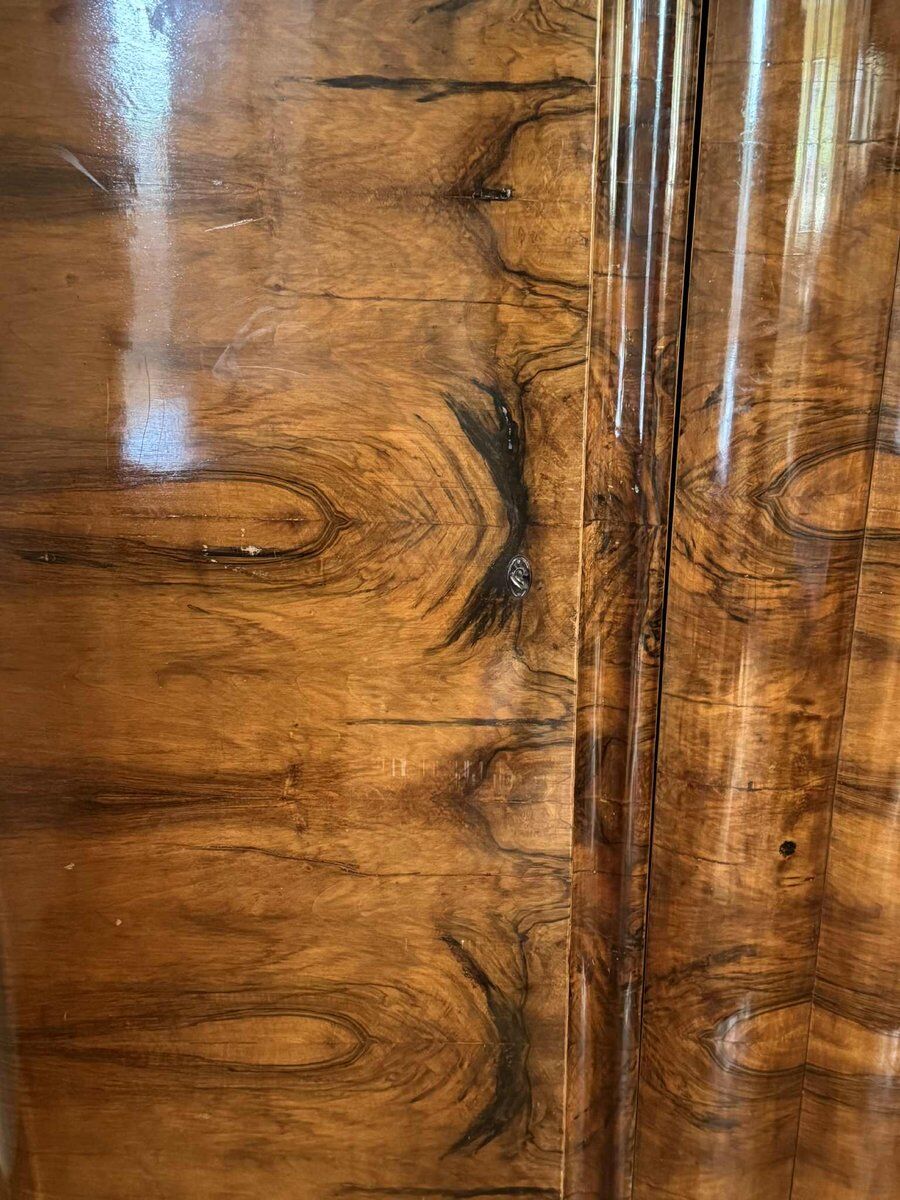 Art Deco walnut wardrobe, Central Europe, 1930s