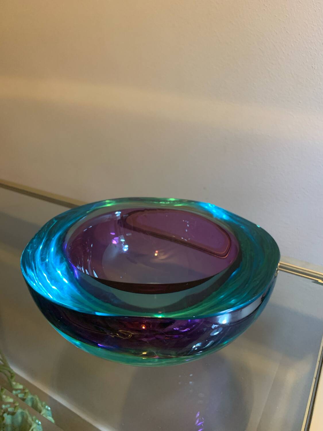 Murano purple turquoise pocket emptier