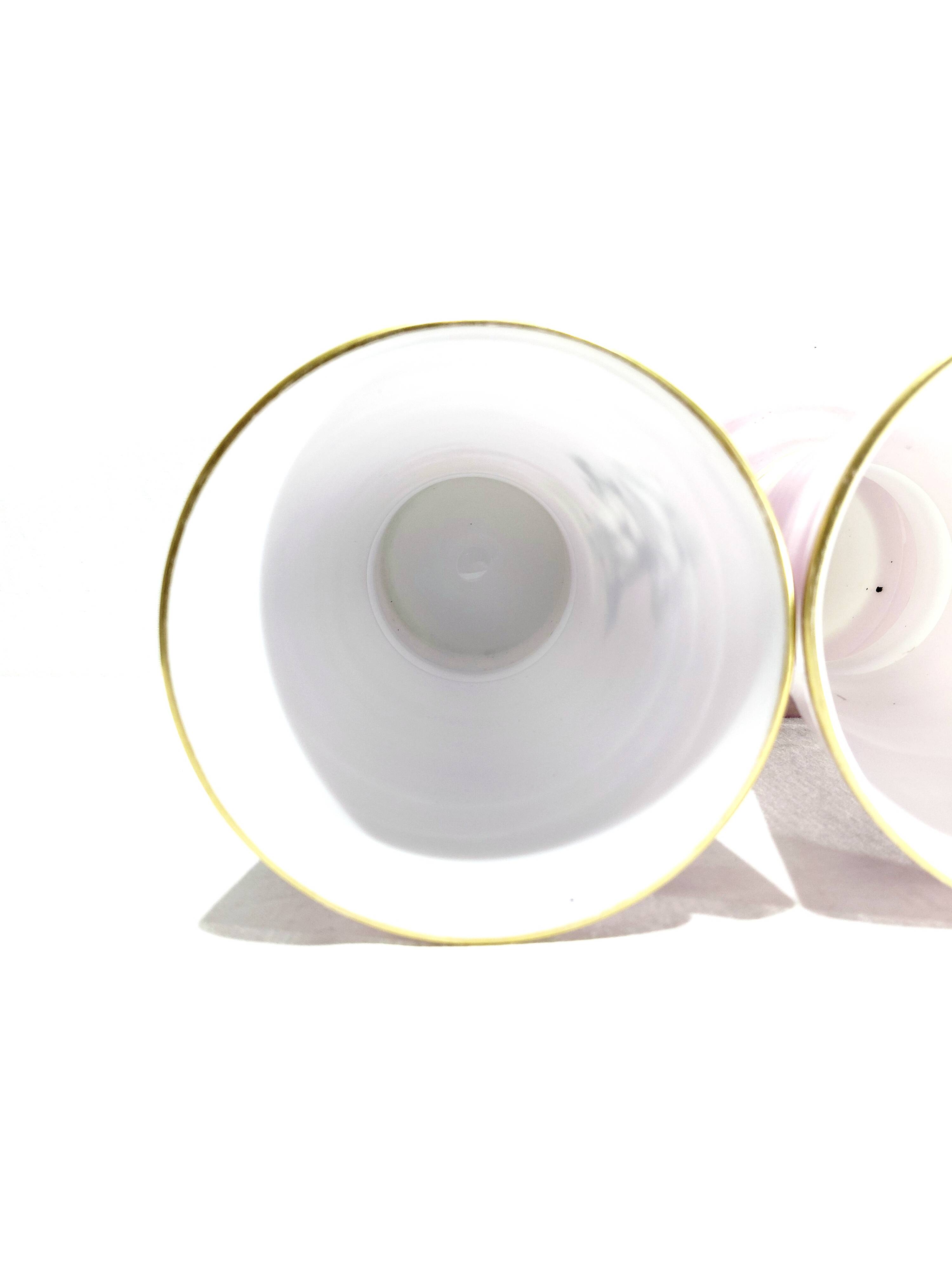 Pair of pink opaline vases
