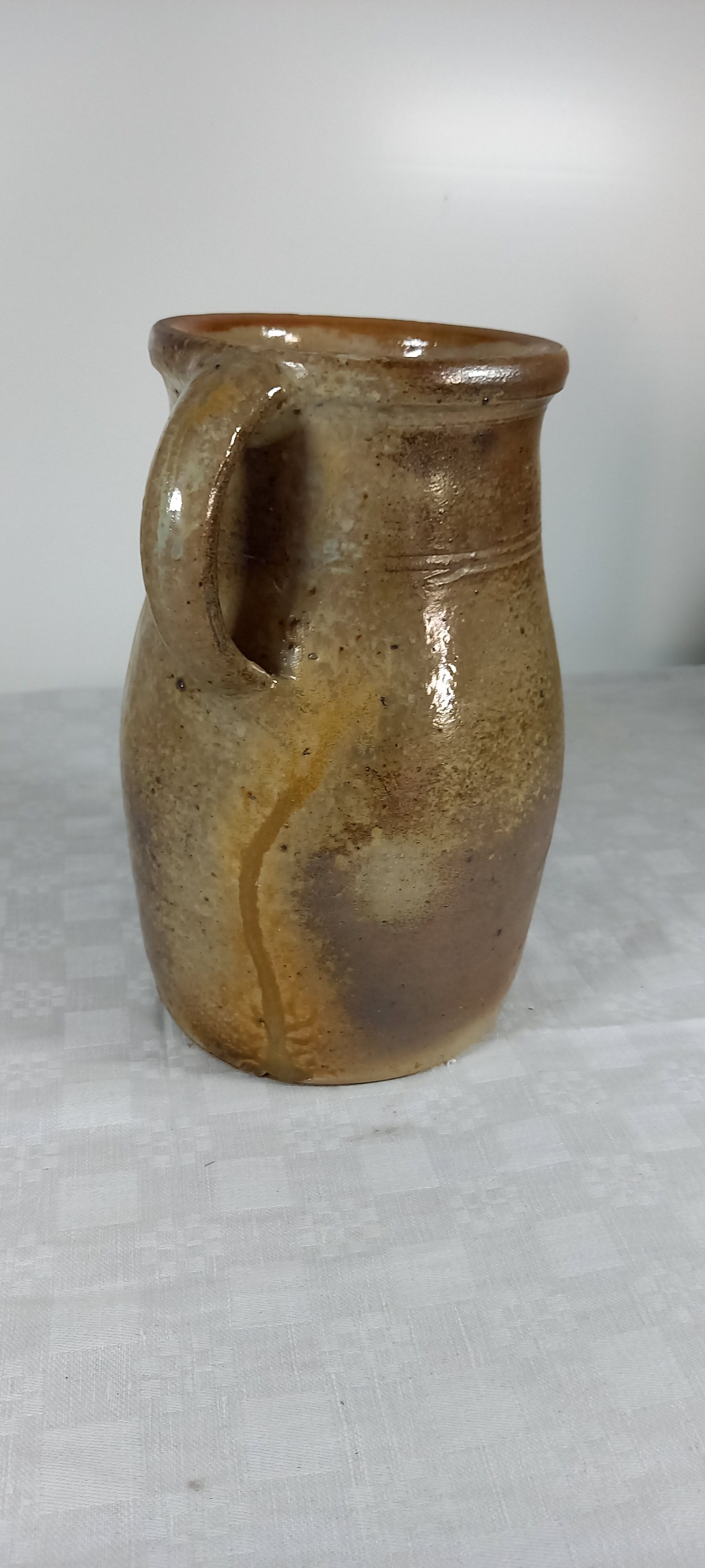 Turned sandstone pitcher