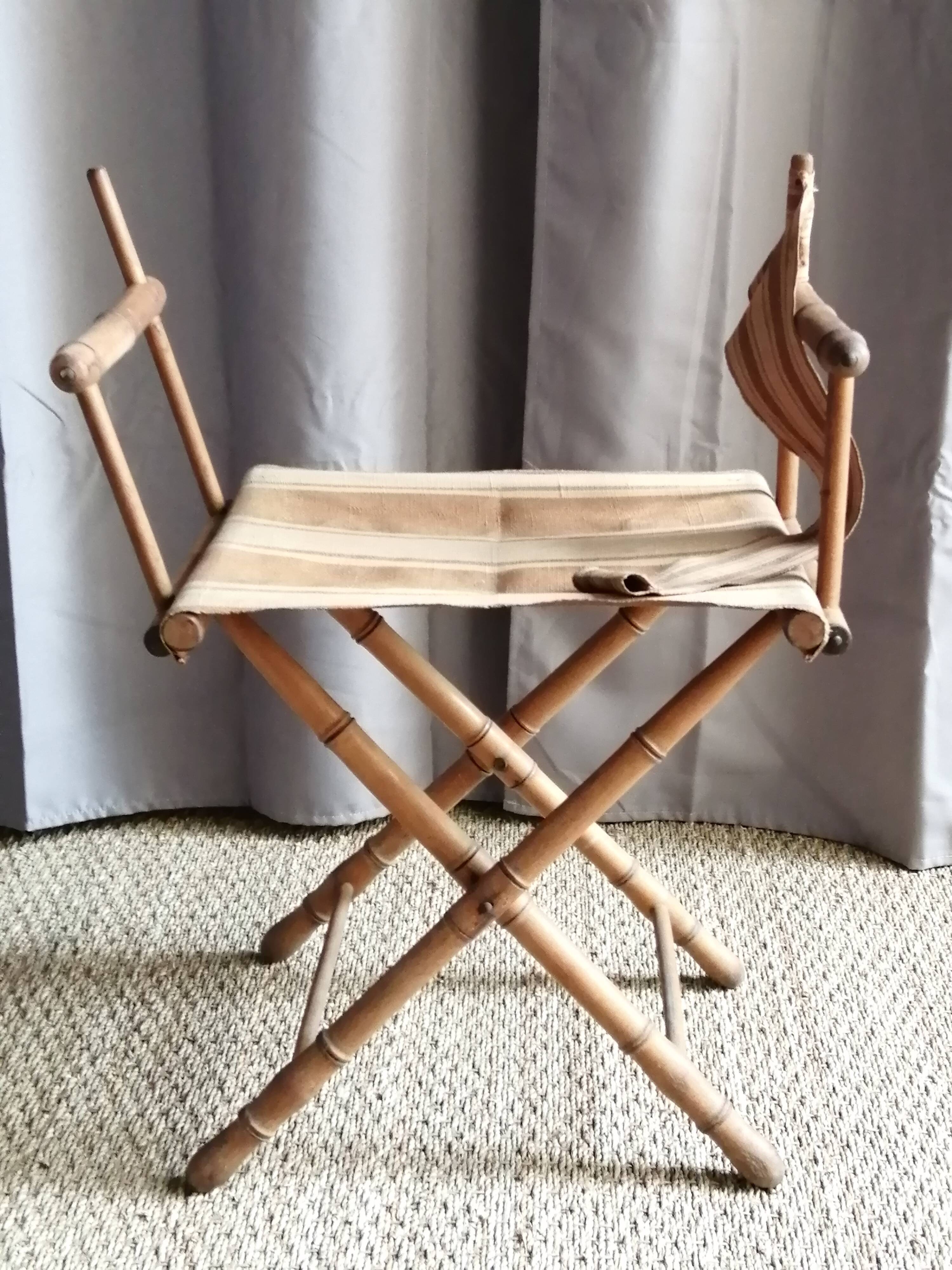 Fauteuil vintage pliant en rotin