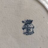 French vintage round serving plate, 30cm diameter, Longwy, mod. Bordeaux