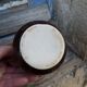 Small white brown ceramic milk pot bistro style