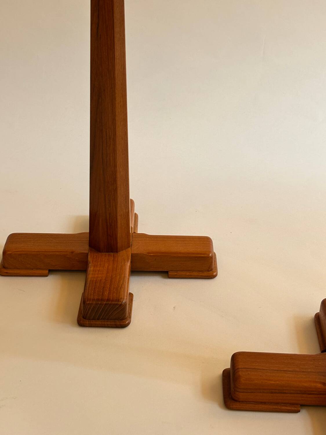 Graphic wooden stool pairs