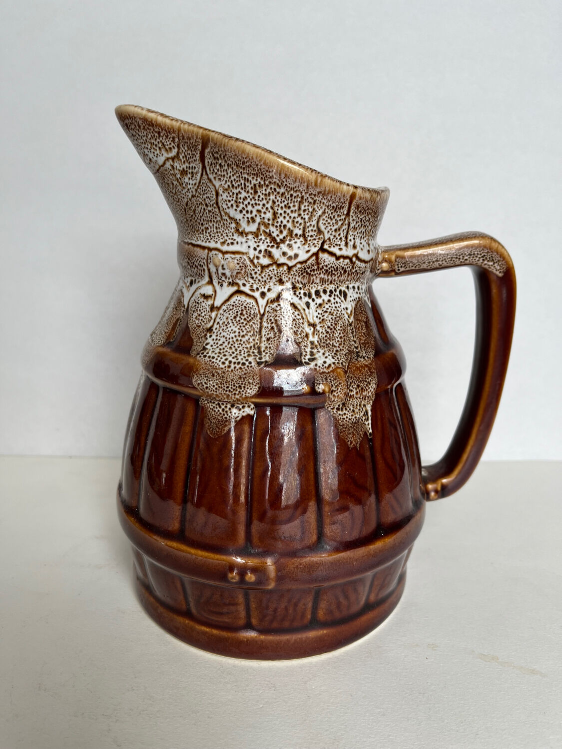 Glazed ceramic pitcher