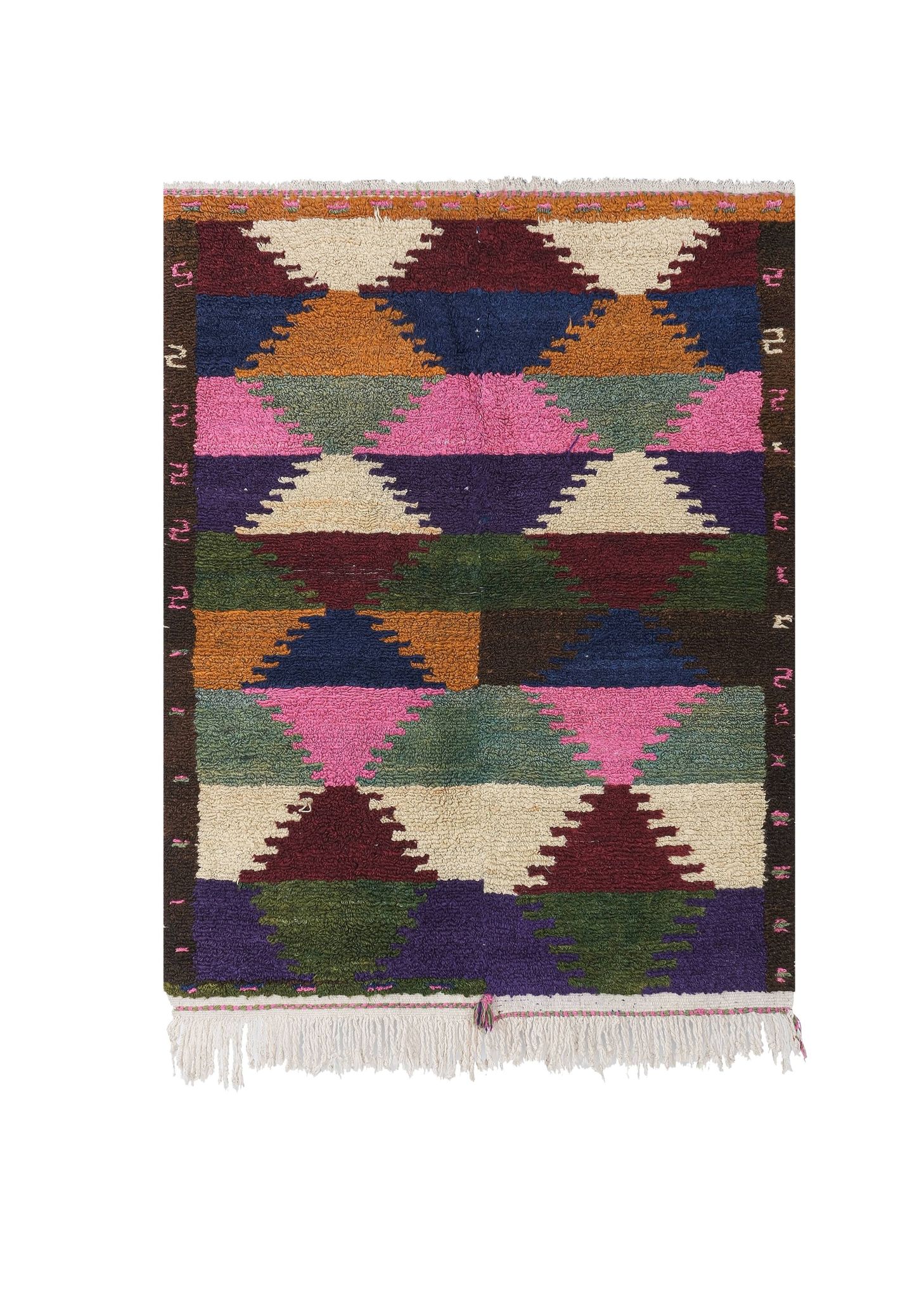 Tapis vintage turc de oushak tissé à la main 115x145 cm