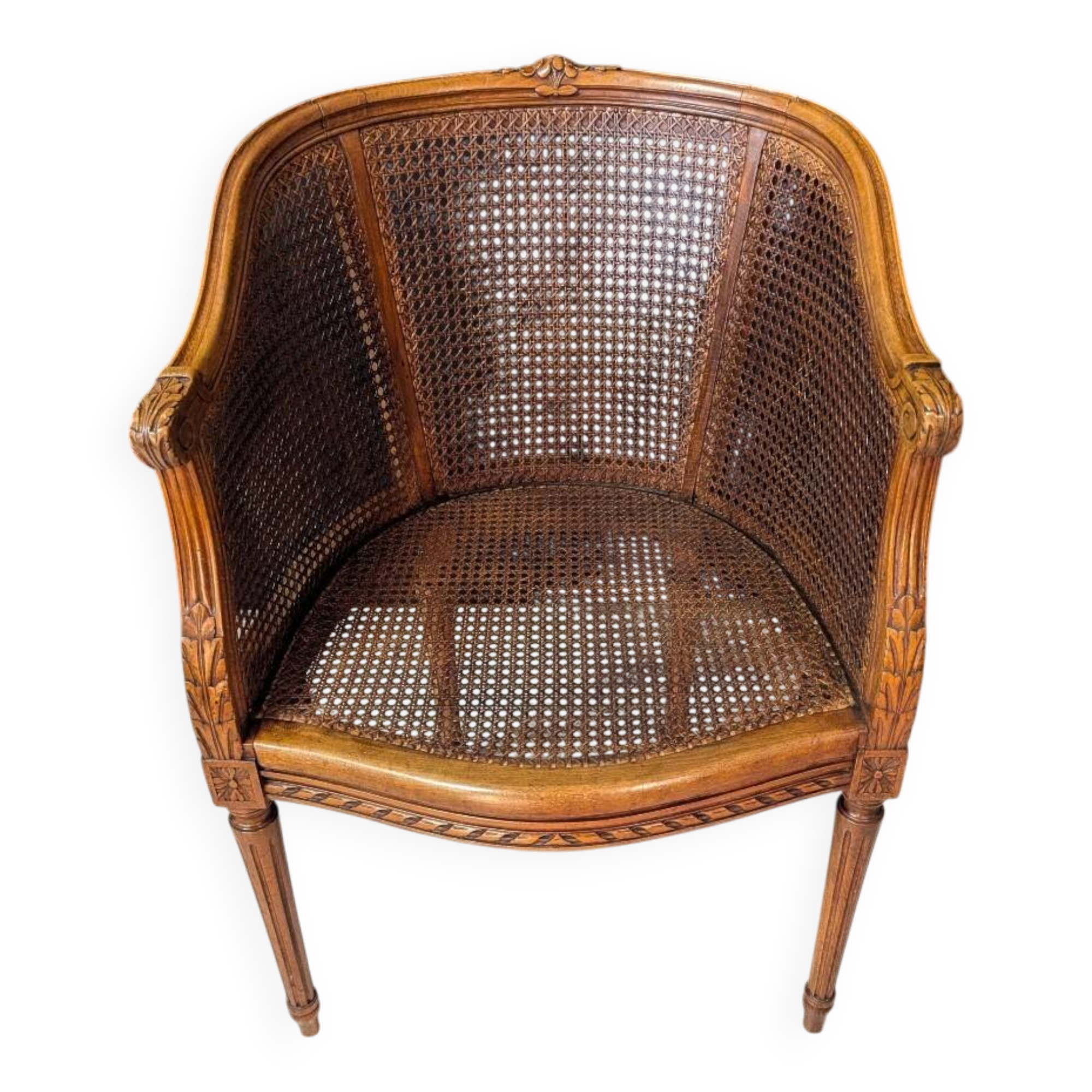 Louis XVI style office chair, fully caned