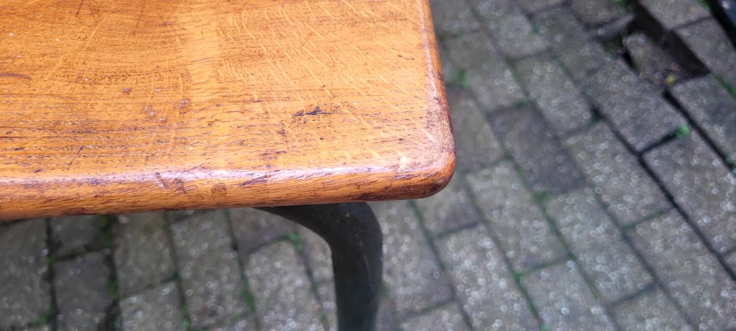 Vintage 60s school table in wood and metal