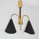 Mid-Century Modern pendant light, brass and metal, 1970s.