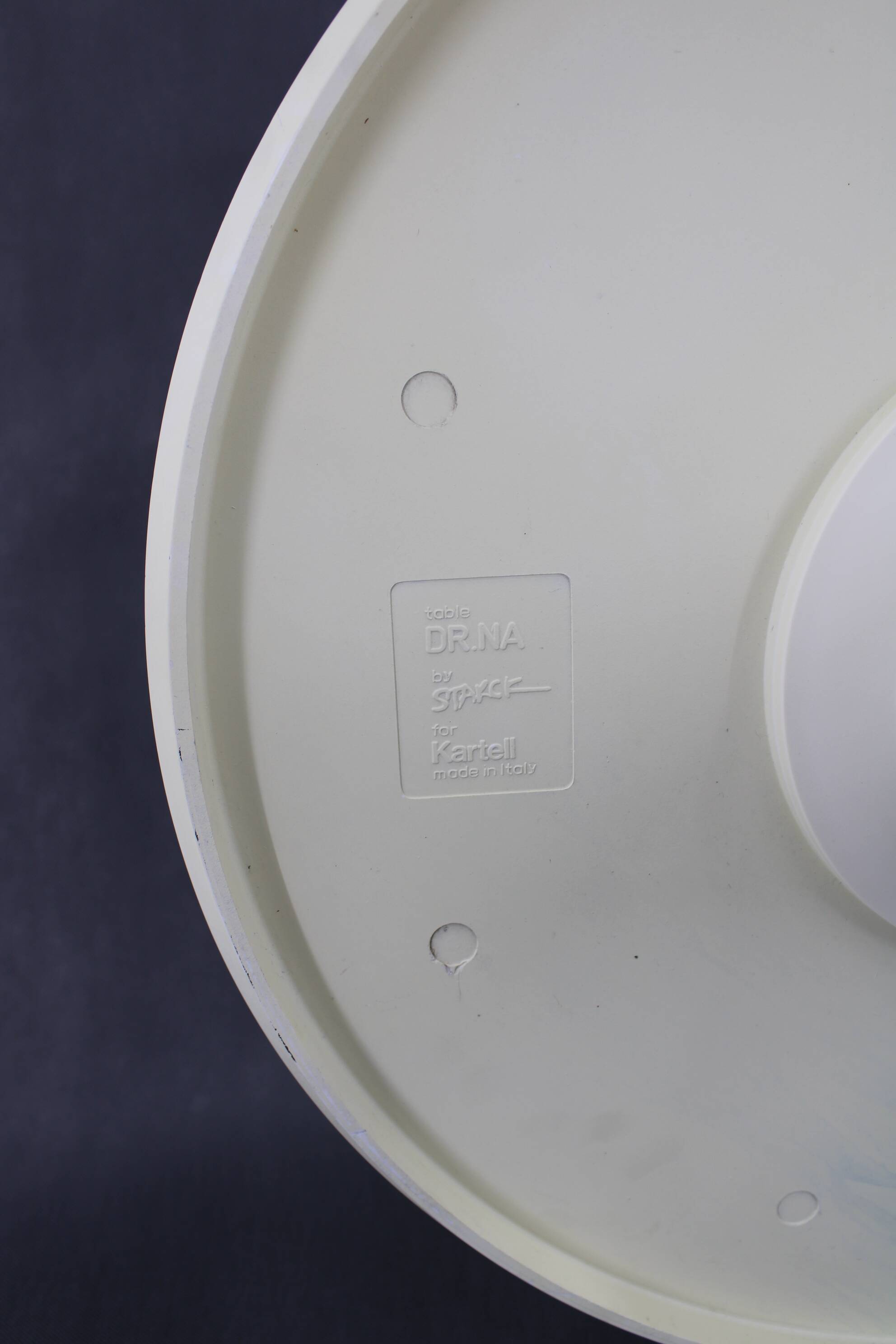 1990s Kartell Dr. Na Table in Cream White and Black by Philippe Starck, Italy