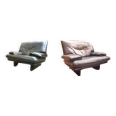 Paire de fauteuils design cuir buffle