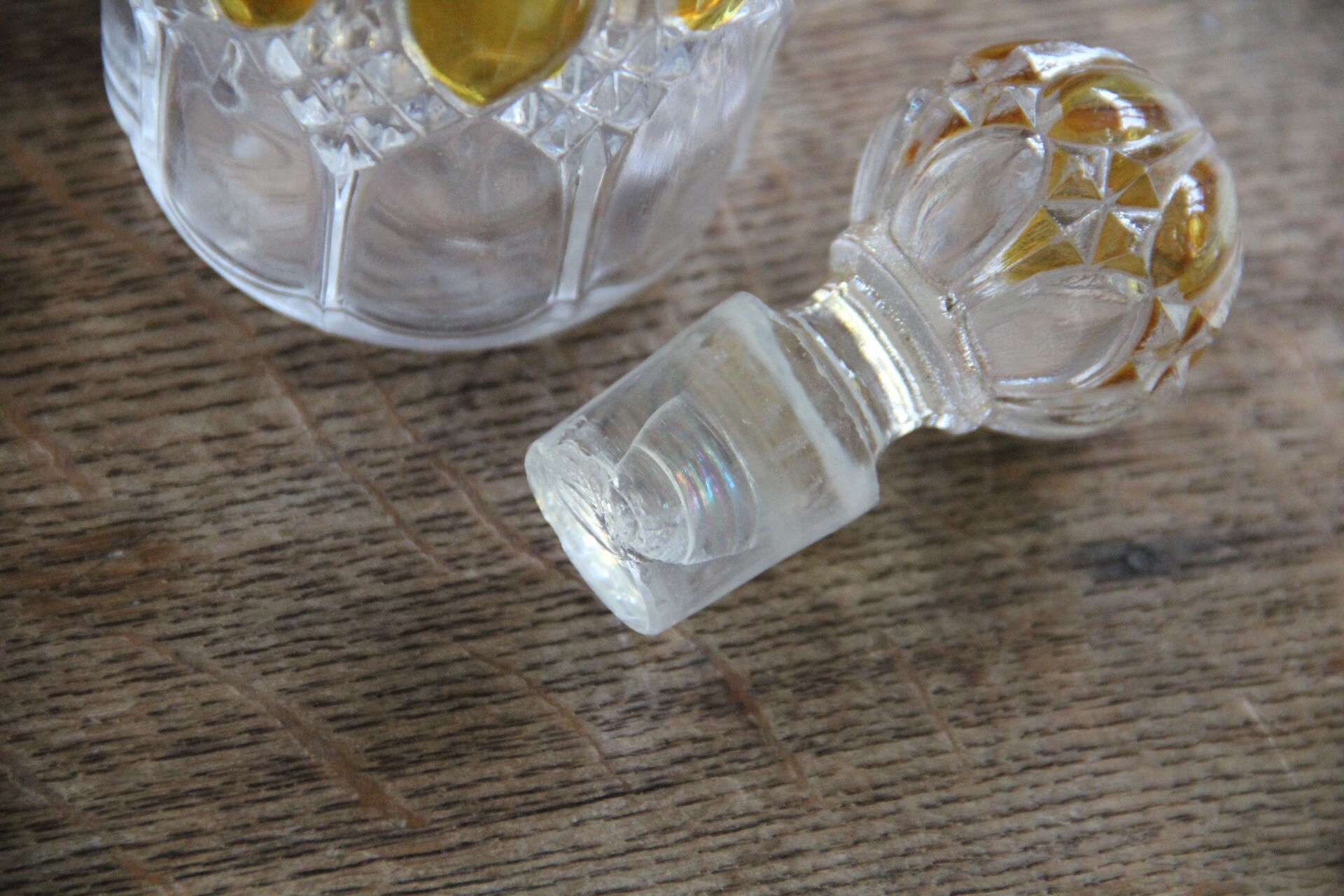 Set of crystal art deco toilet bottles