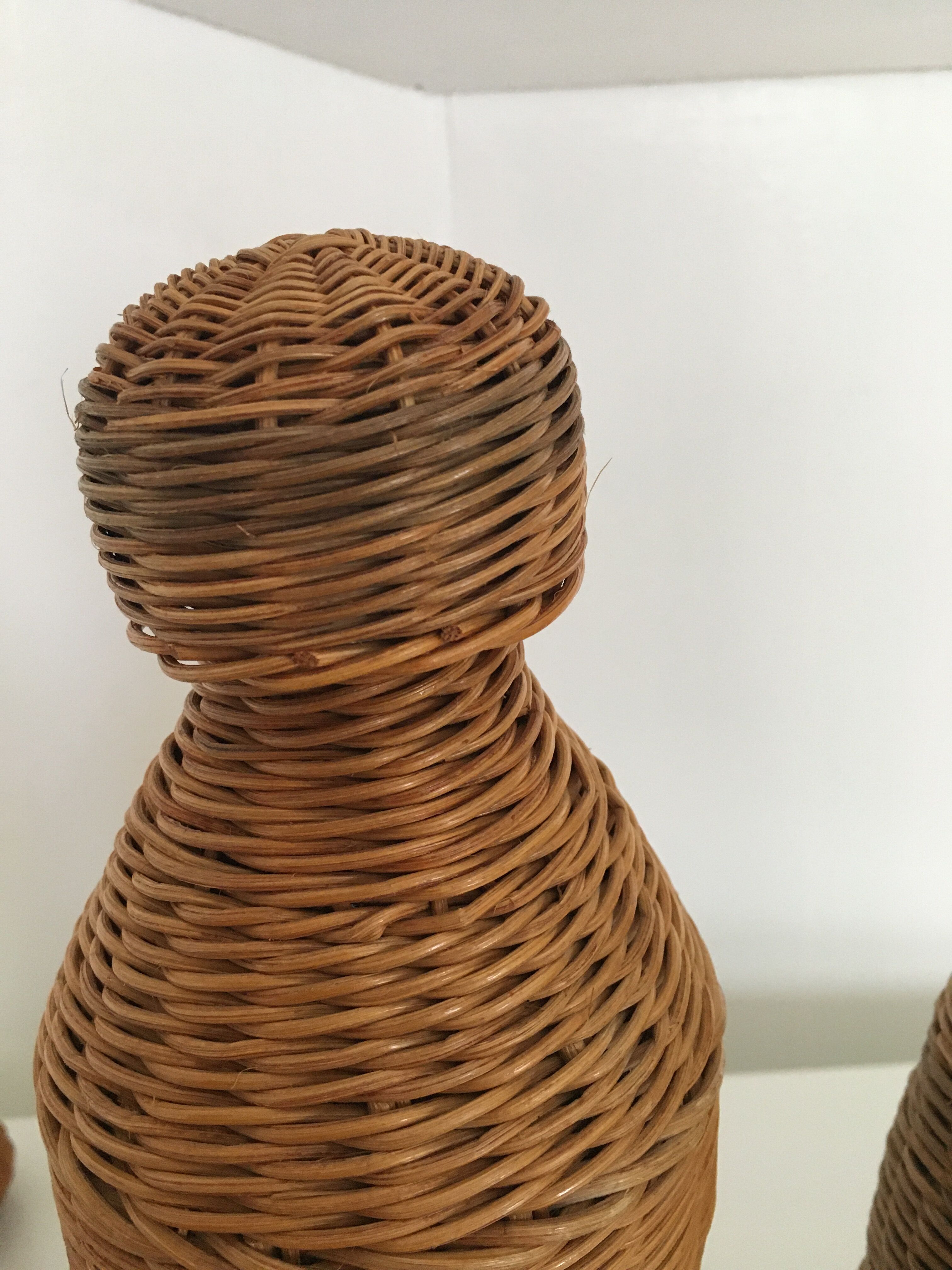 Set of 3 rattan bottles
