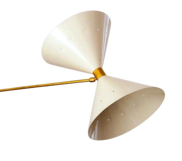 Lustre asymétrique butterfly blanc et doré