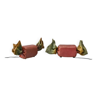 Pair of "candy" table lamps by Lionel Le Scornec, circa 1975