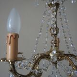 Bronze chandelier and crystal pendants – 5 lights