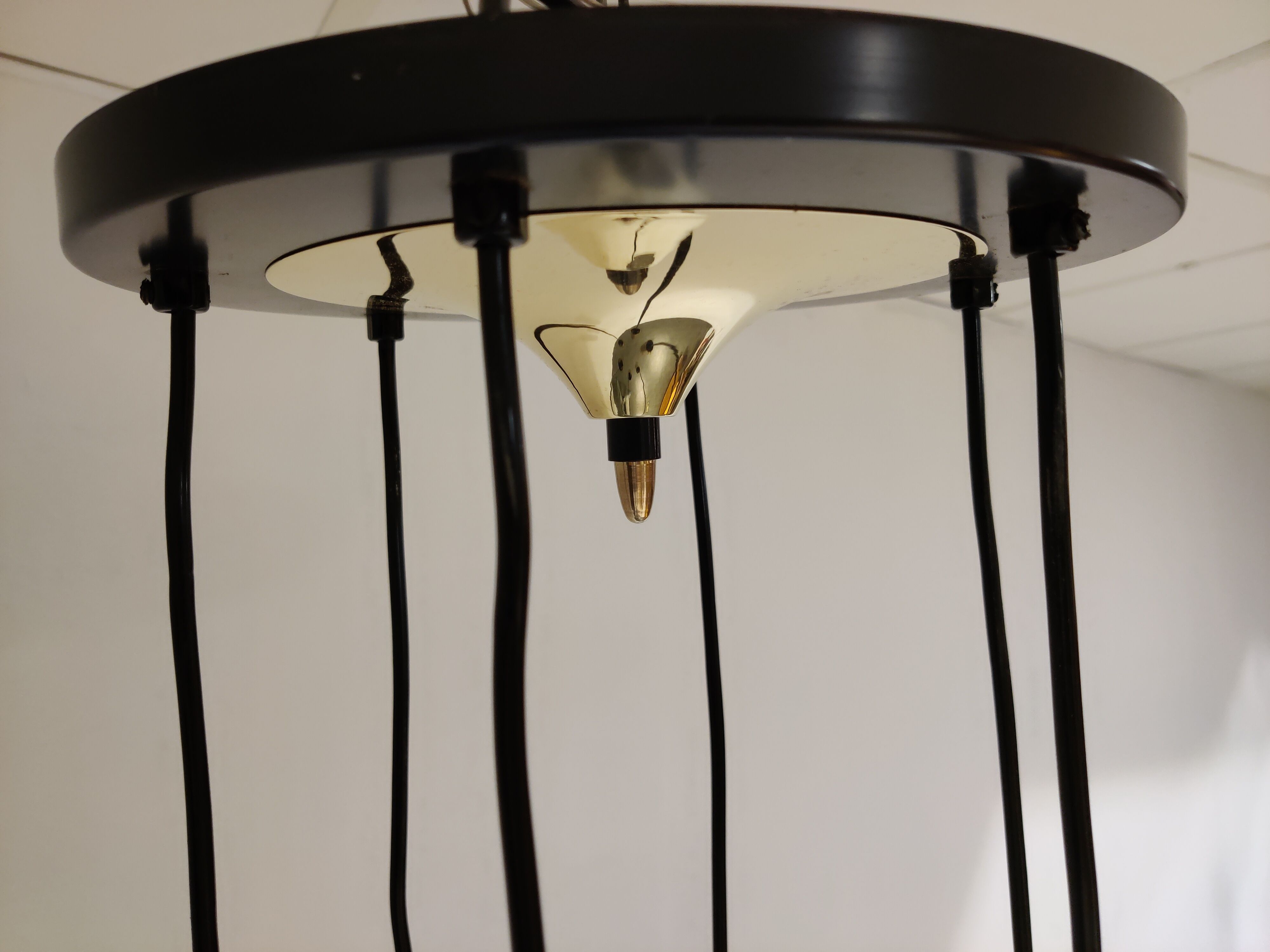 Vintage brass cascading chandelier, 1970s