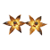 Pair of floral wall sconces in brass, design by Willy Daro, 1970.