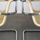 Set of two vintage design chairs by Franco Albini for Tecta, chrome and rattan