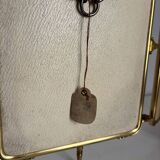 Miroir vintage 1920 triptyque barbier doré fleurs neuf bon marché - 28 x 60