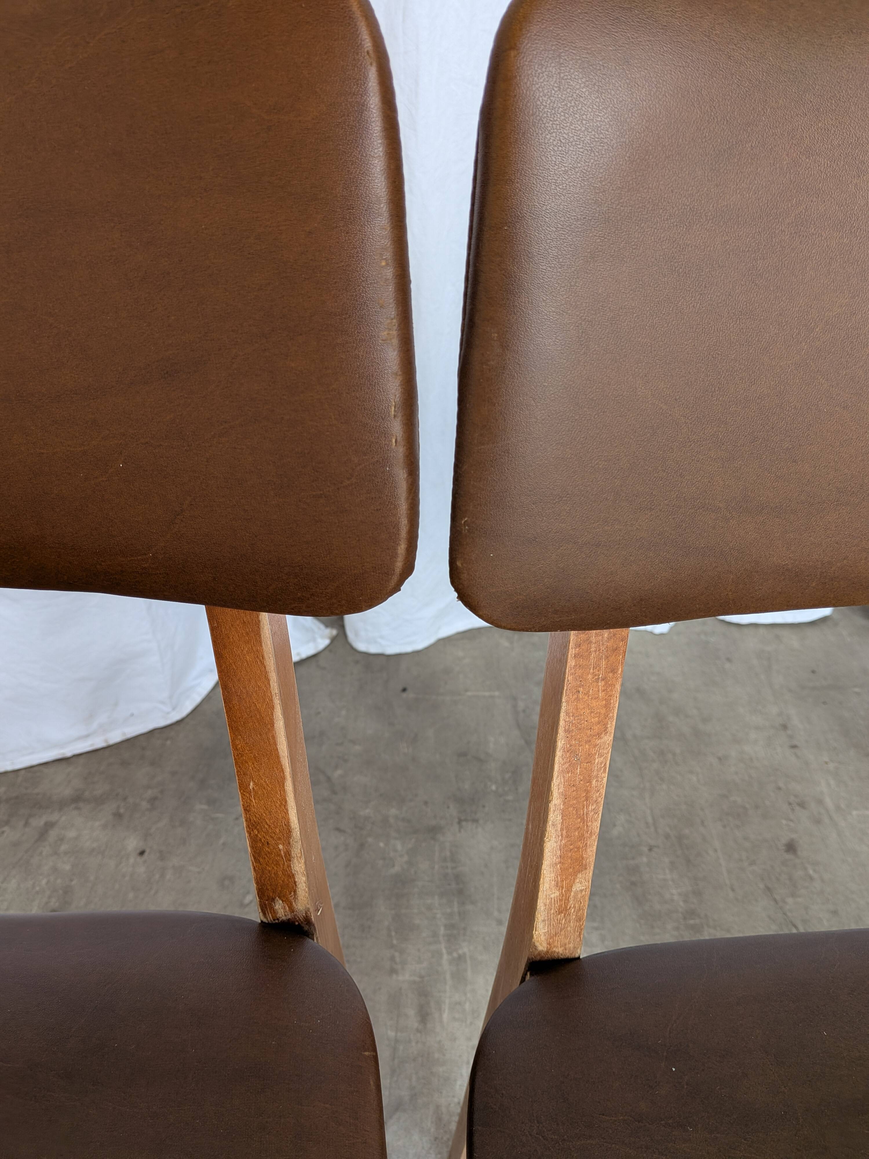 Vintage STOL Kamnik Dining Chair: 1970s Yugoslavian Mid-Century Leather Bis