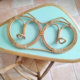 Franco Albini vintage rattan wall coat rack