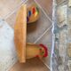 Poule à bascule en bois