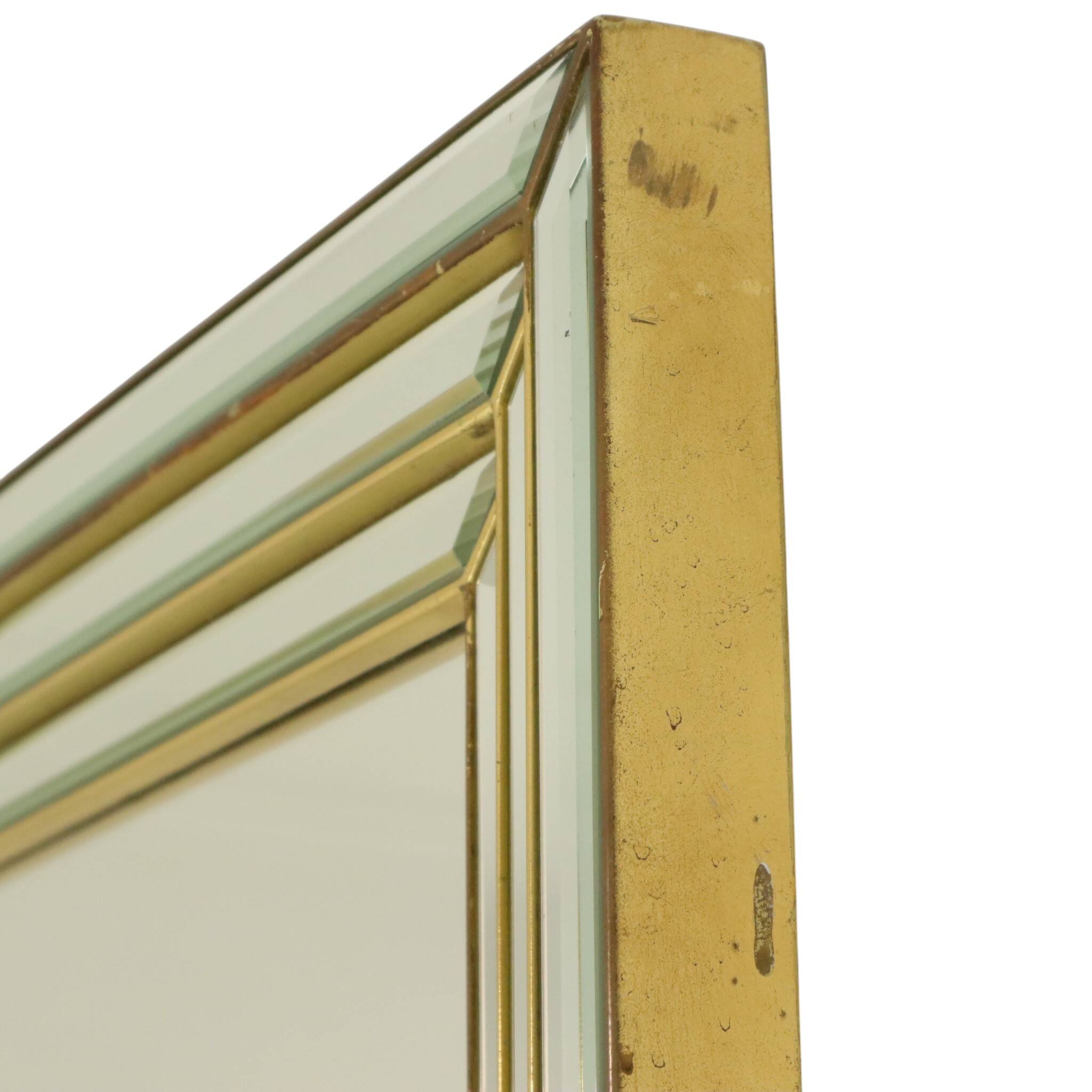 Miroir avec console argentés et dorés – Deknudt