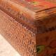 Bulgarian wooden cigarette box, pyrographed and hand-painted.