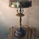 1920 Parisian lamp Leleu style brass shade 40x22 very good condition