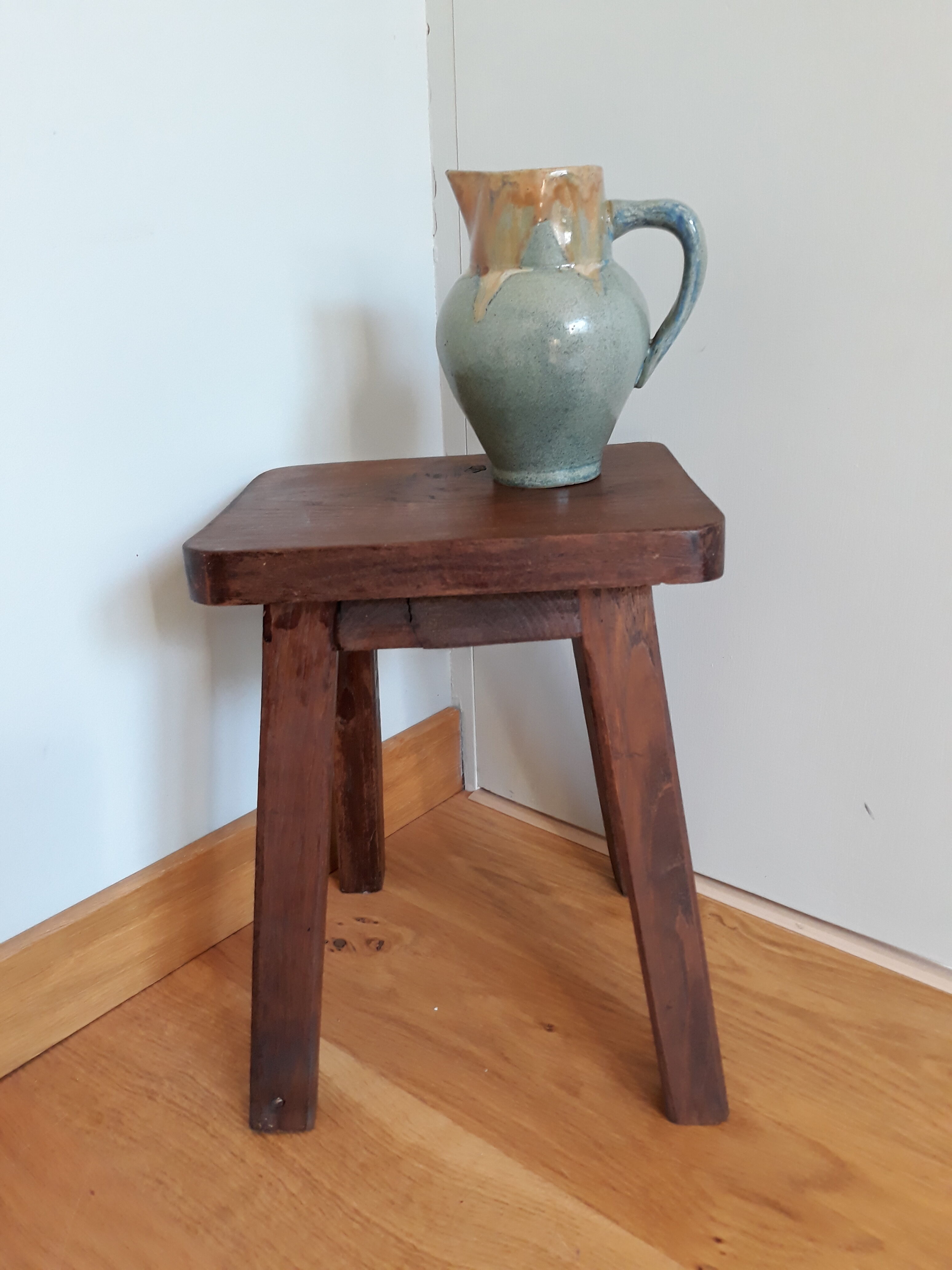 Pitcher ceramic  tones blue, green and caramel