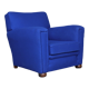 Fauteuil club en laine bleu roi années 1930