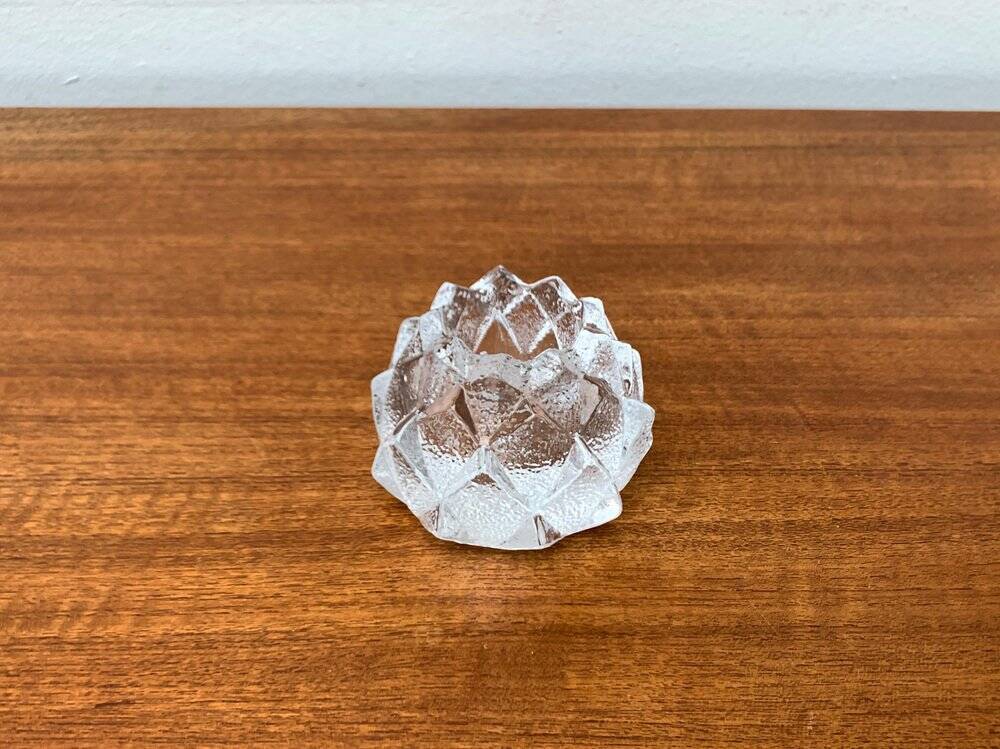 Nimbus Glass Candle Holder by Berit Johansson for Orrefors, Sweden, 1970s