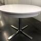 Rosalie round table with white extensions and chrome foot circa 1970
