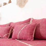 Moroccan cotton pink rug for the floor.