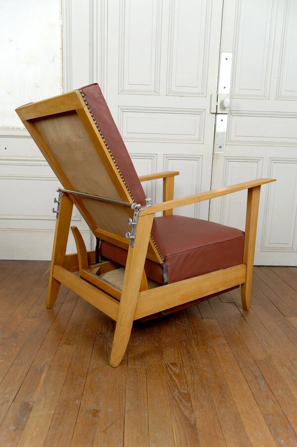 Fauteuil à système, Chaise longue de type Morris Art Déco, France c. 1940