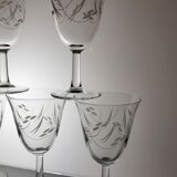 Set of 6 glasses of water / wine 60s