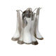 Wall sconces in white and transparent murano glass "saddle"