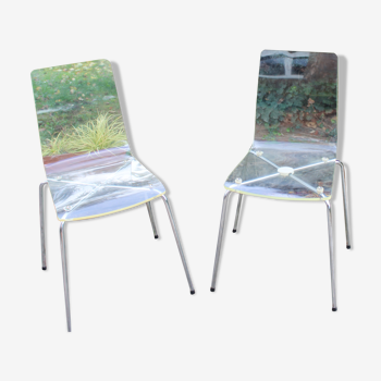 Paire de chaises transparentes Armet Italy