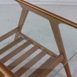 Oakwood side table with glass top