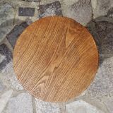 Pair of solid wood tripod stools
