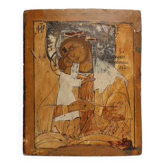 Russian Icon of the Virgin of Tenderness (Eleousa), 19th Century