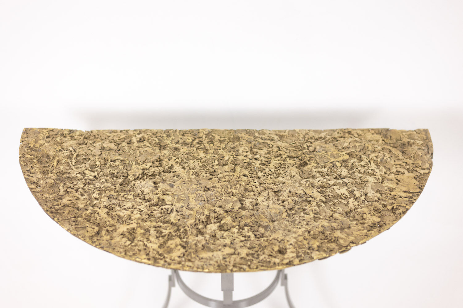 Pair of metal and bronze cast consoles. Contemporary.