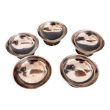 Set of 5 stainless steel fruit or ice cream bowls