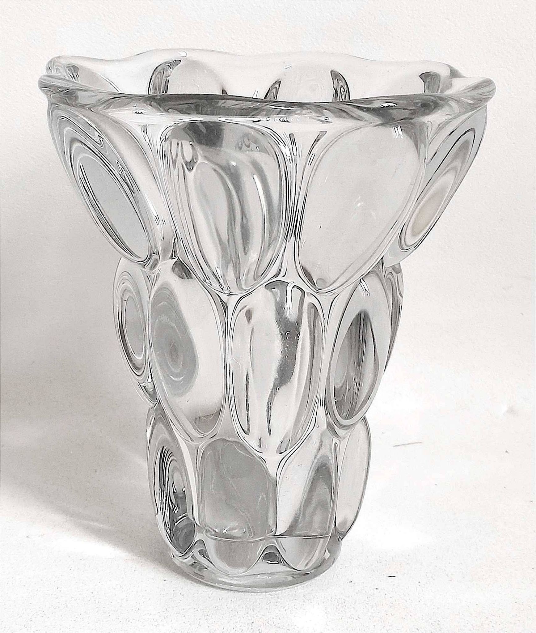 PIerre D'Avesn crystal honeycomb vase Height 20.7 cm