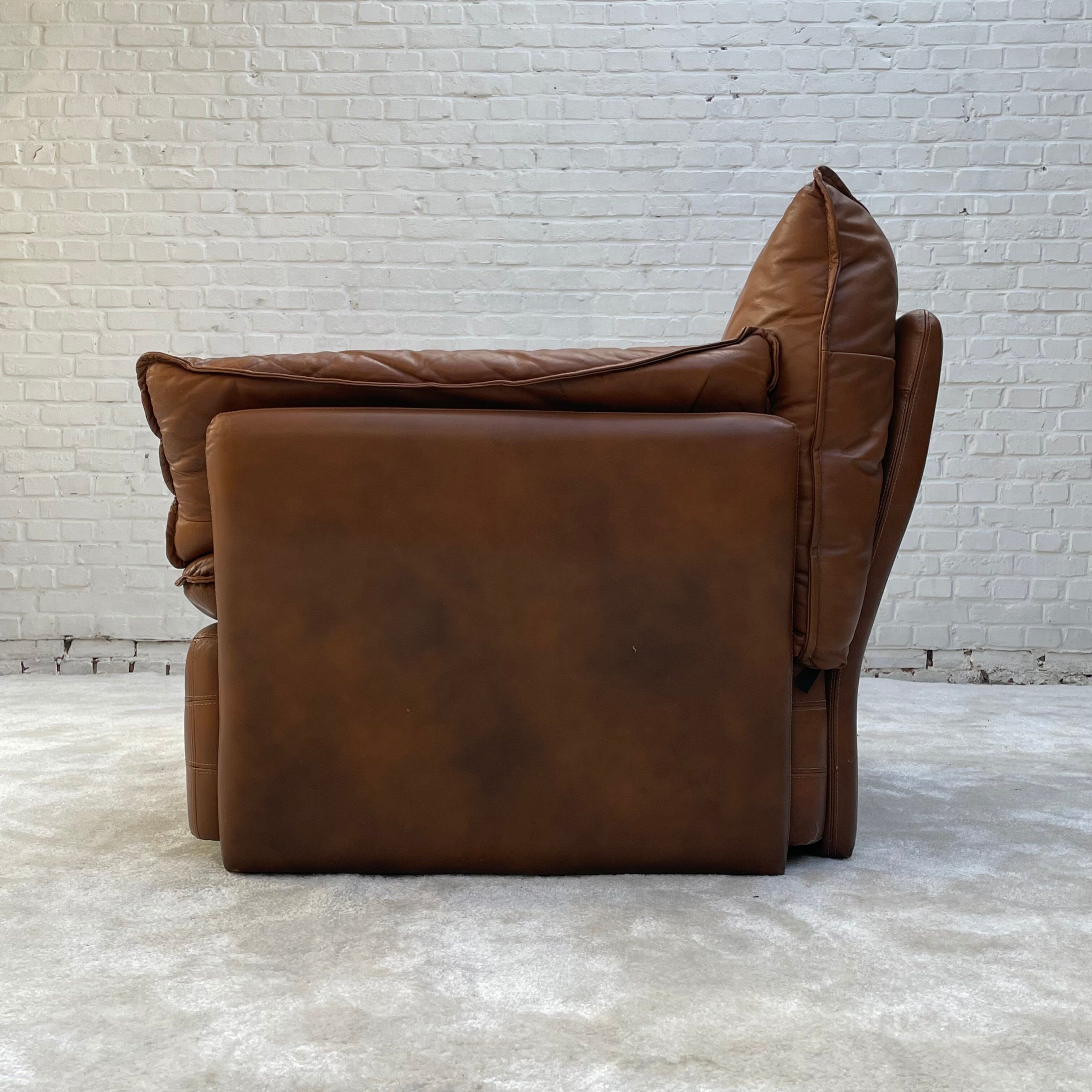 Comfy Leather cognac sofa's