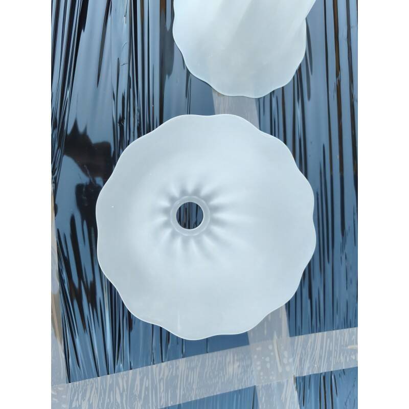 Pair of antique opaline glass tulips
